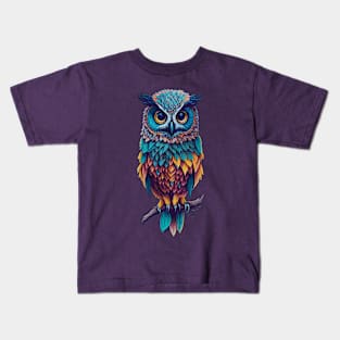 Wise Old Retro Owl Kids T-Shirt